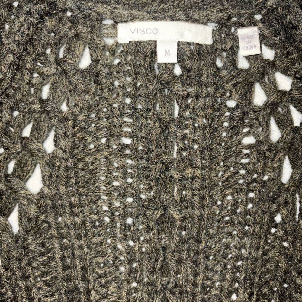 Vince Women's Green Knit Sweater Cardigan - Picture 3 of 6